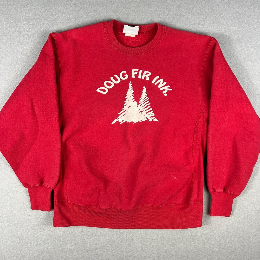 VTG Lee‎ Cross Grain Sweatshirt Mens XL 1990s Heavy Cotton Douglas Fir Tree USA - Picture 1 of 9